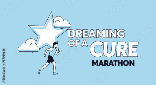 Dreaming Of A Cure Marathon, Symbolizing Hope And Determination, Focused On The Goal