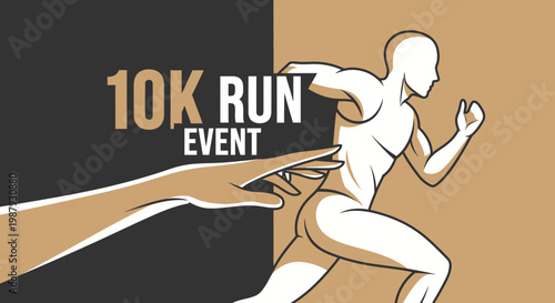 Dynamic 10k Run Event Graphic Capturing the Thrill of Competition