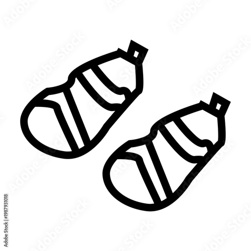 pair of baby shoes for newborn outline icon illustration vector