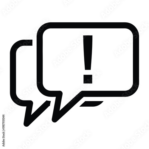 Critical notification speech bubble icon representing urgent alerts and important service updates