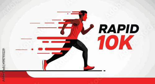 Dynamic Athlete Accelerates Through Vibrant Motion Lines