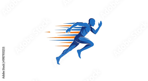 Dynamic Athlete Depicted In Fast Motion, Achieving Peak Performance  And Success