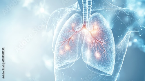 Abstract Lungs with red human bronchial tree structure. Lungs anatomy,left and right bronchus, bronchioles,Medicine cure tuberculosis, pneumonia, asthma. Abstract health care medical concept.