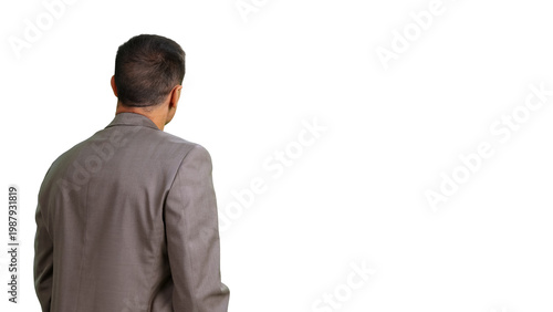 Quadro su tela Businessman looking away with transparent background