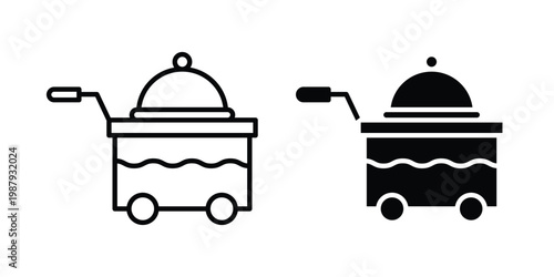 Room service icon editable designs collection. black and white icons