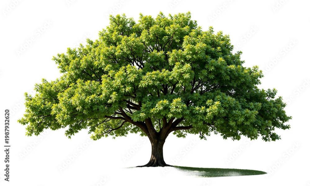 Obraz premium European Beech (Fagus sylvatica) A majestic, deciduous tree with smooth, gray bark and dense, dark green foliage that turns golden
