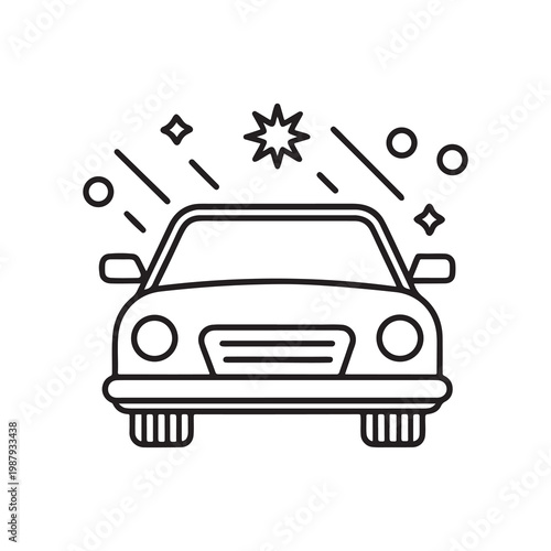 Car with explosion and lines around  vehicle with burst of energy  speeding car with dynamic motion lines around it