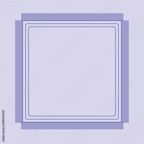 Multilayered Rectangular Frame with Vertical Lines on Light Purple Background