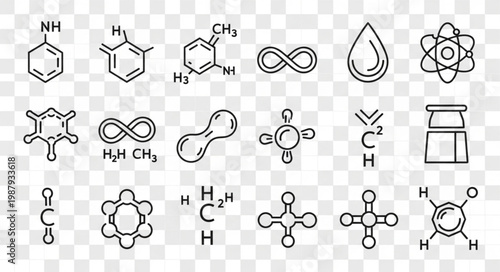 Collection of chemical formulas and molecular structures.