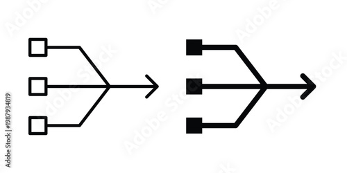 Fotografie Simplify icon editable designs collection. black and white icons