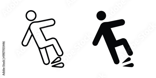 slippery wet floor icon editable designs collection. black and white icons