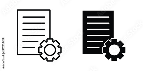 Smart contract icon editable designs collection. black and white icons