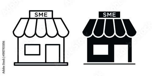 SME icon editable designs collection. black and white icons