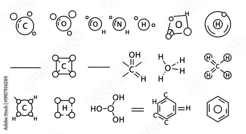 Collection of chemical molecular structures and formulas.