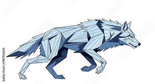 Geometric Wolf Creature Design Artwork.