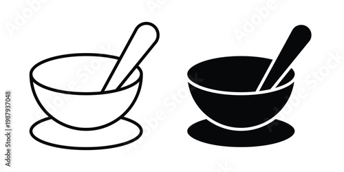 Sour soup icon editable designs collection. black and white icons