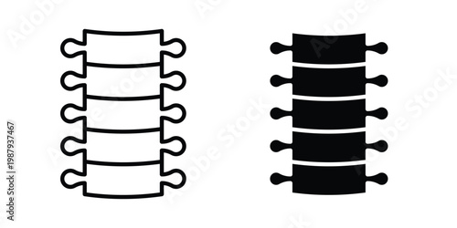 Spinal column icon editable designs collection. black and white icons