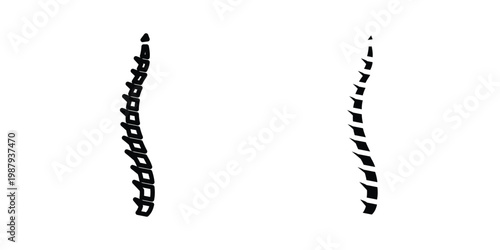 Spine Bone icon editable designs collection. black and white icons