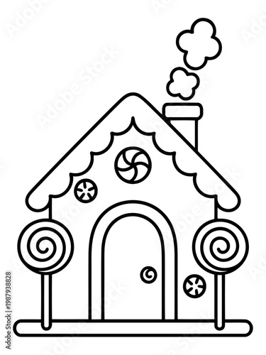 Gingerbread House Illustration: A delightful gingerbread house illustration, adorned with candy and a puffing chimney, evokes the warm feeling of the holidays. 