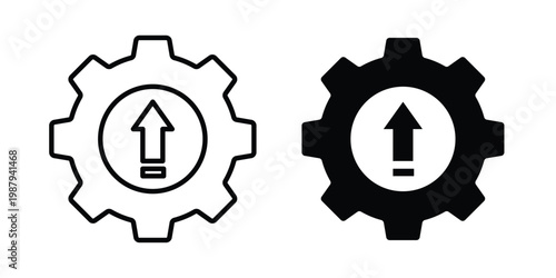 Upgrade icon editable designs collection. black and white icons
