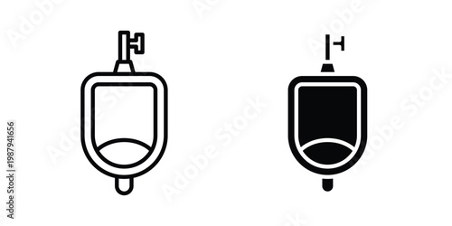 Urinal icon editable designs collection. black and white icons