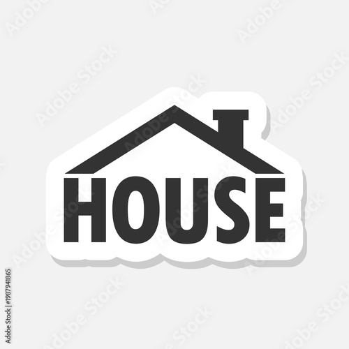 Roof house logo icon sticker isolated on gray background