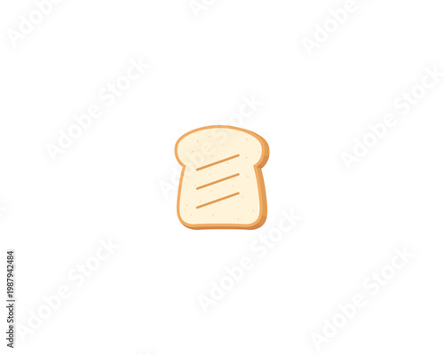 Slice of white bread icon. Bread toast isolated on white background.