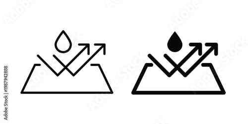 Waterproof icon editable designs collection. black and white icons