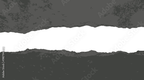 Torn Paper Texture with White Gap Background, Grunge Overlay Effect