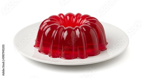 red jelly dessert on a white plate