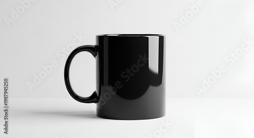 black coffee mug on white background