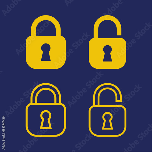 Padlock artful trendy stylish design attractive vector Illustration colorful background