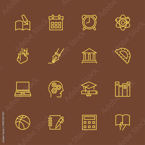 School and learning artful trendy stylish design attractive vector Illustration colorful background