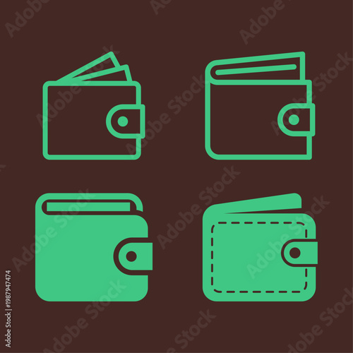 Wallet artful trendy stylish design attractive vector Illustration colorful background