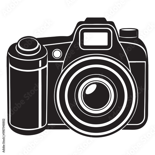 Digital singlelens reflex camera with large lens and viewfinder  electronic device for photography