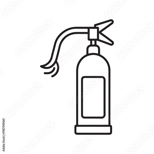 Fire extinguisher icon simple line drawing for safety and emergency equipment concepts