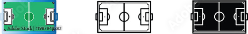 Soccer Field Top View Minimalist Icons