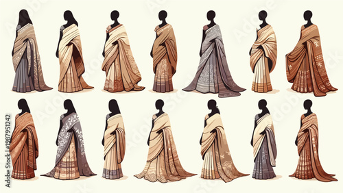 Variety of Traditional Indian Saree Draping Styles