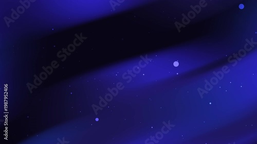Elegant deep blue abstract background featuring soft flowing waves and glowing white particles. Perfect for cinematic titles and tech videos.