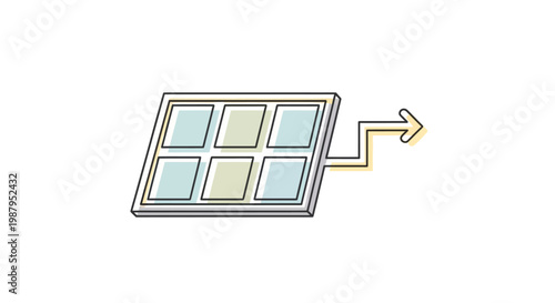 Illustration depicting a solar panel generating energy for sustainable development and clean