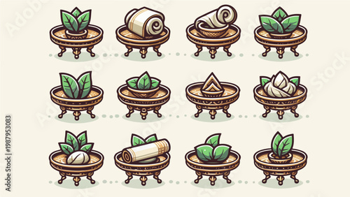 Set of Decorative Spa Trays