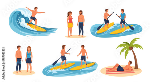 Summer Beach Activities: Surfing, Paddleboarding, and Relaxation