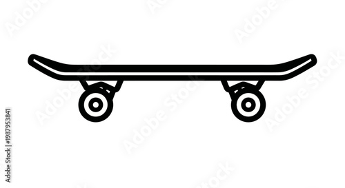 black skateboard icon with wheel