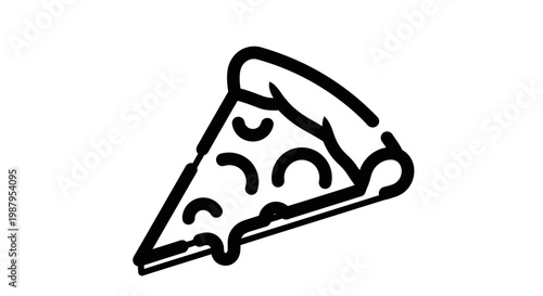 black illustration of a slice of pizza
