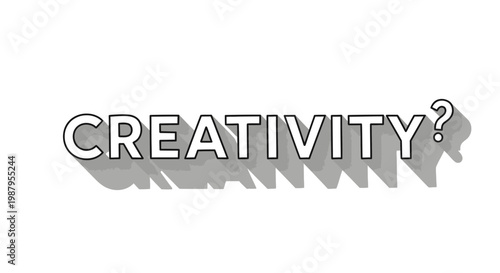 Creativity: A simple yet profound visual query, posed by a minimalist typographic composition, sparking contemplation and inviting a deeper exploration of the essence of idea and inspiration.