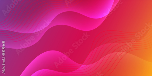 Vibrant gradient waves background with flowing abstract elements. suit for banner, web, brochure, presentation, website and poster