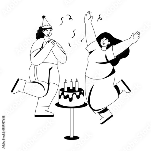 A glyph style illustration depicting a character revealing surprise 
