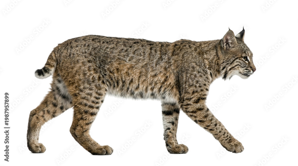 Naklejka premium bobcat walking profile view video