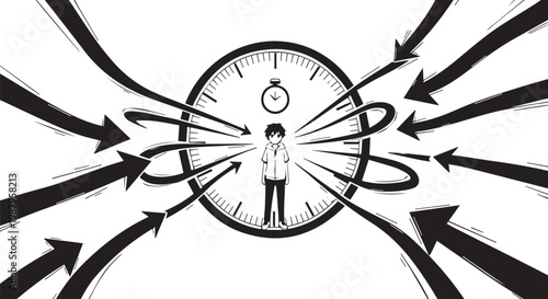 Time management, business productivity, workflow optimization, efficiency concept