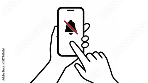 Notification Off Icon Animation Smartphone Mute Bell Symbol